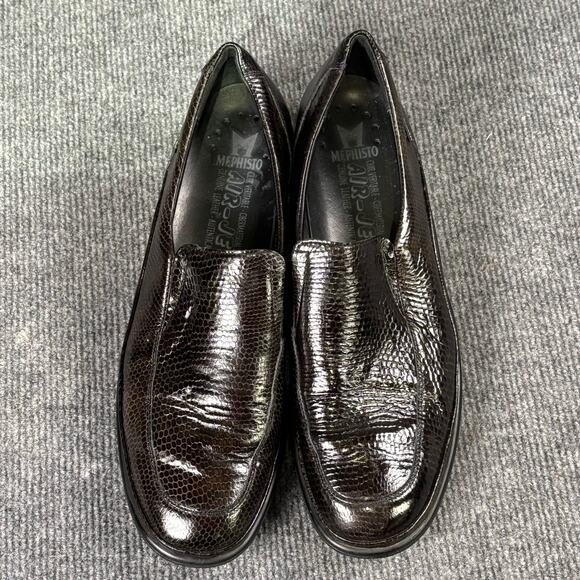 Mephisto Loafers Men 9.5 Air Jet Leather Slip On Snakeskin Preppy Quiet Luxury
